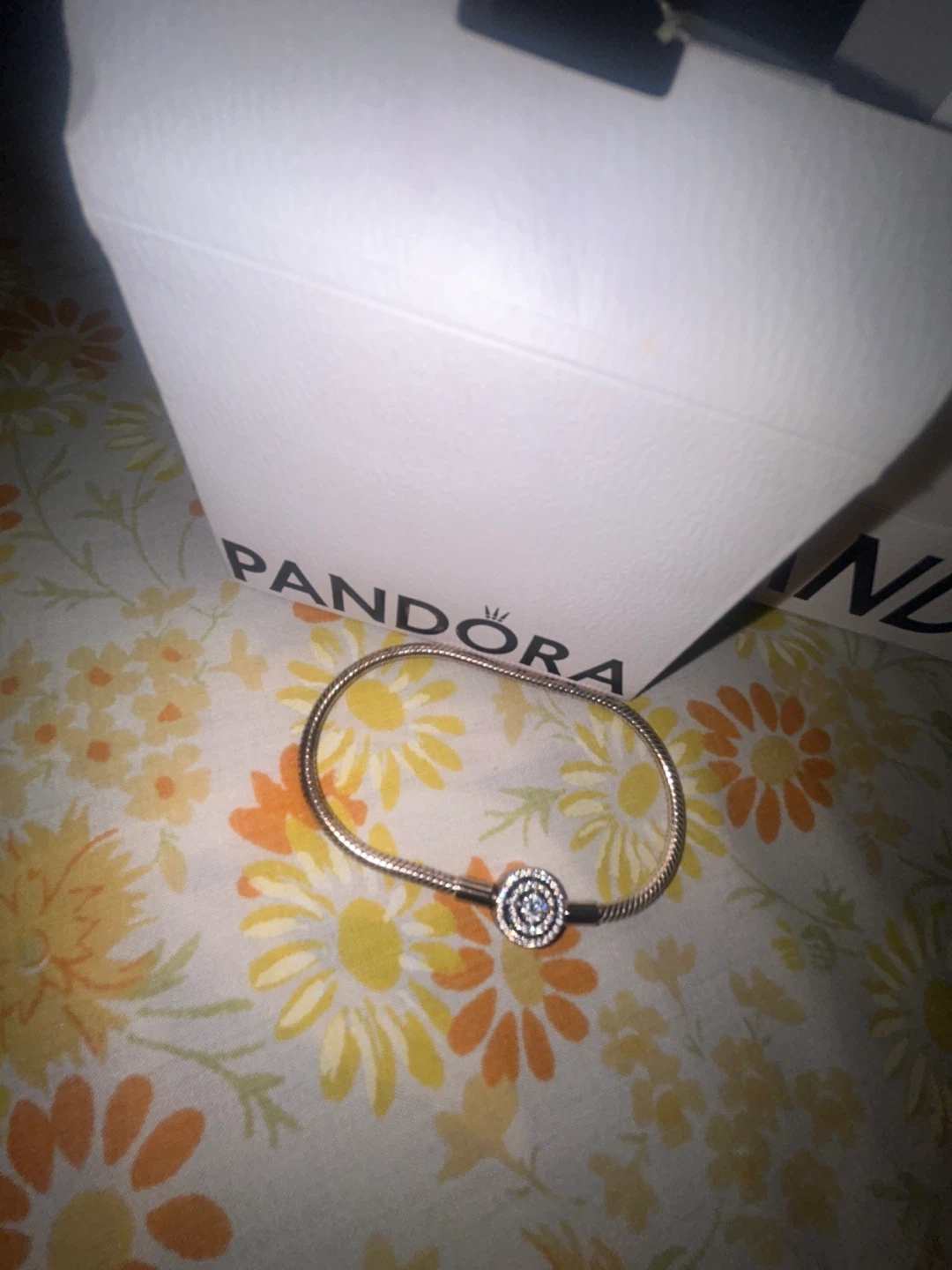 Pandora Sterling Silver Bracelet with Cubic Zirconia Clasp - photo 2