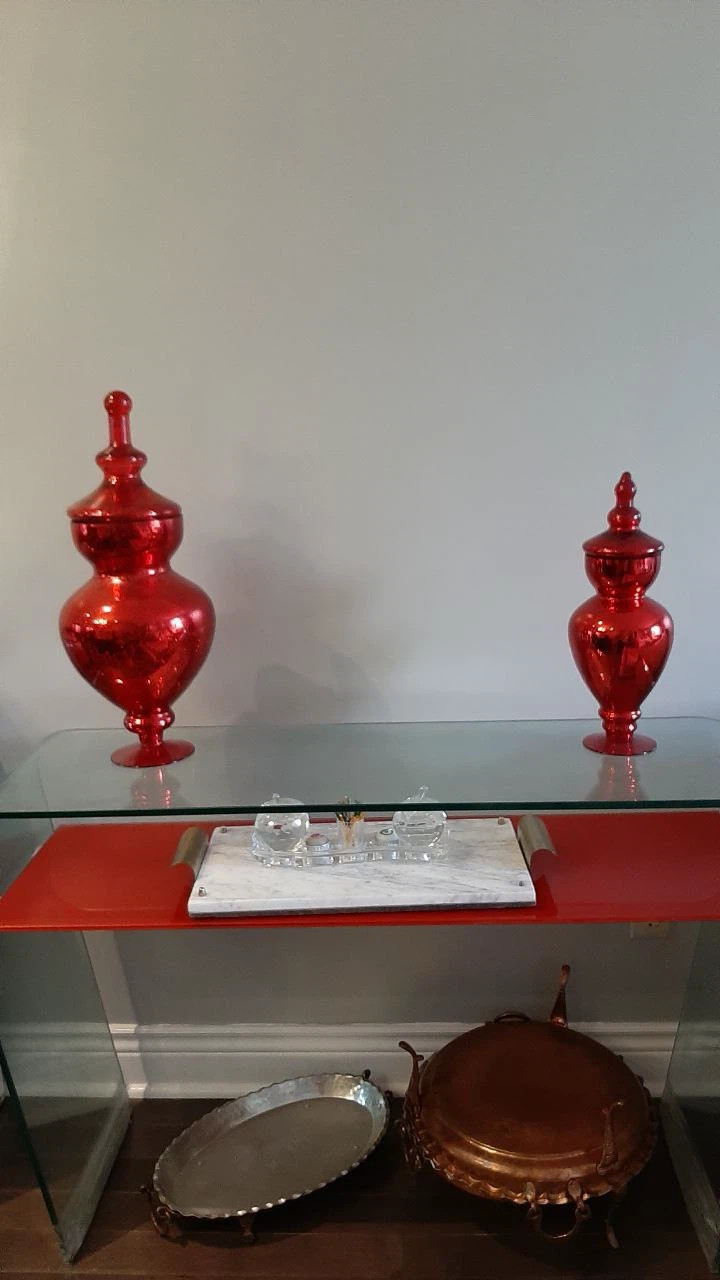 Set of 2 Red Decorative Jars - photo 4