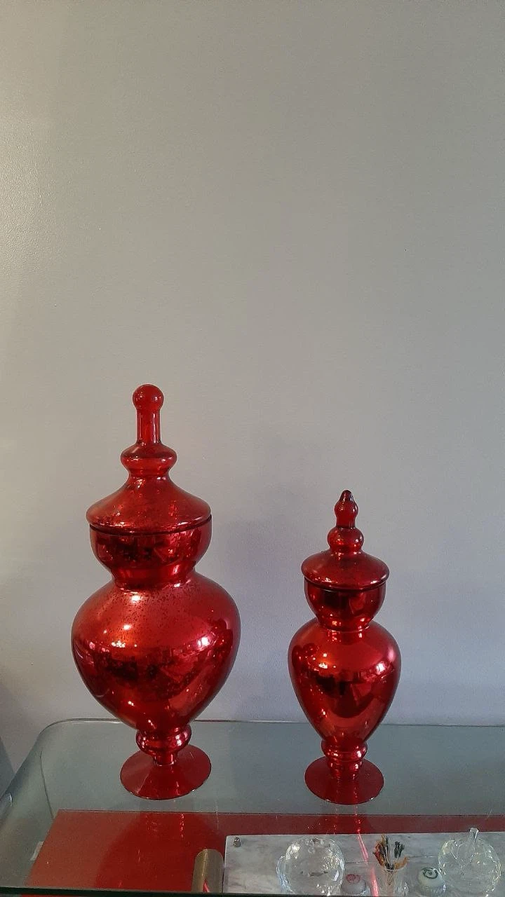 Set of 2 Red Decorative Jars - photo 5