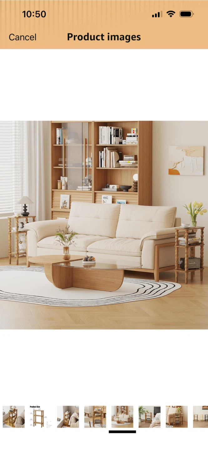 New-Veegle Narrow Side Table - 3 Tier Rustic Brown - photo 5