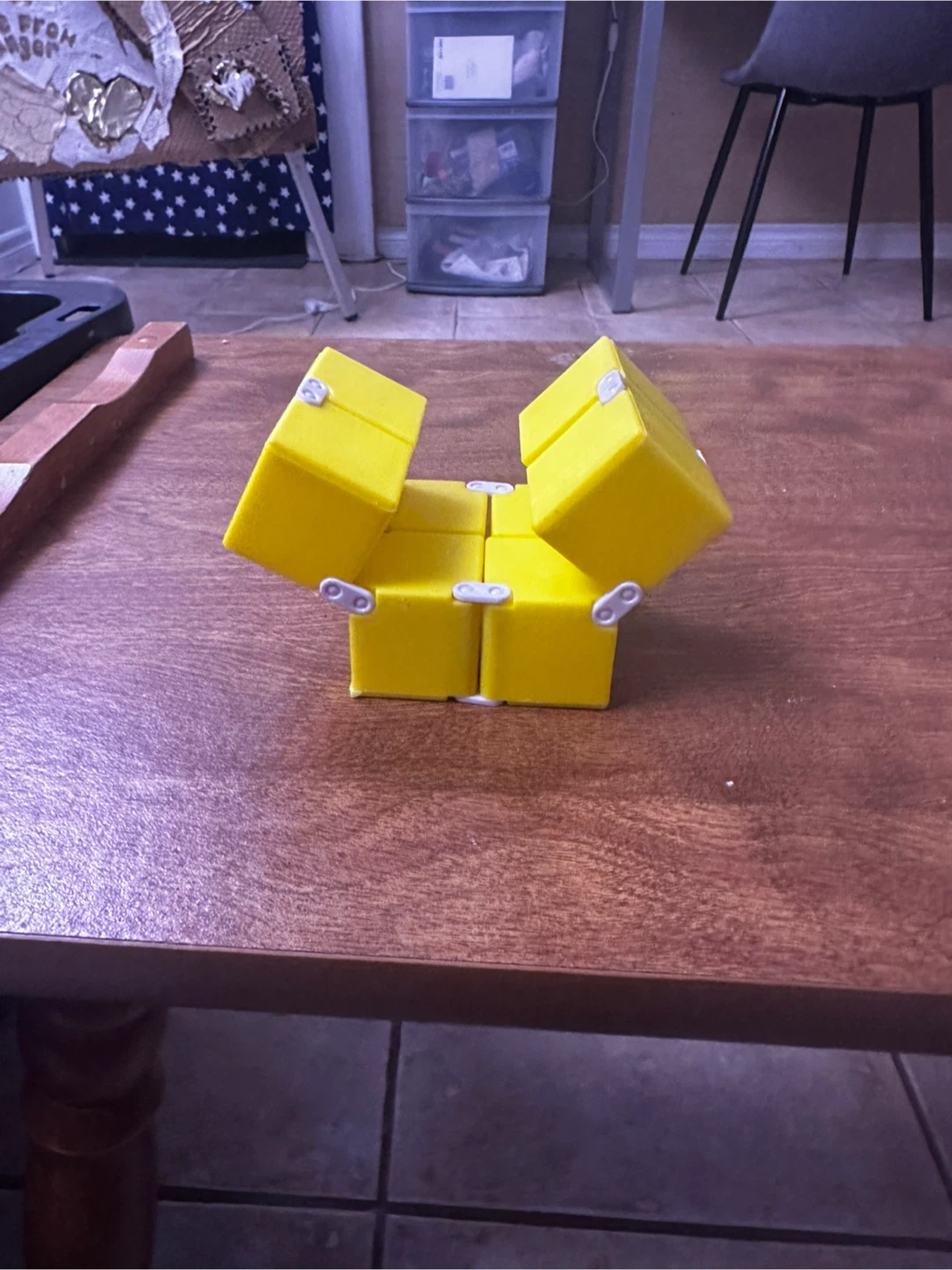 Yellow Infinity Cube Fidget Toy