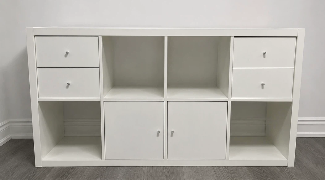 White tv stand Storage Unit with Doors and Drawers