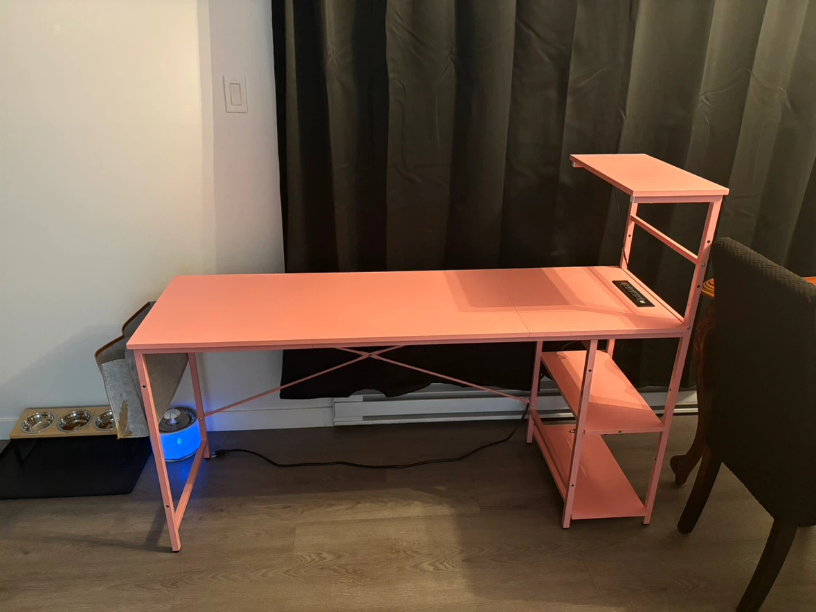 pink gaming desk