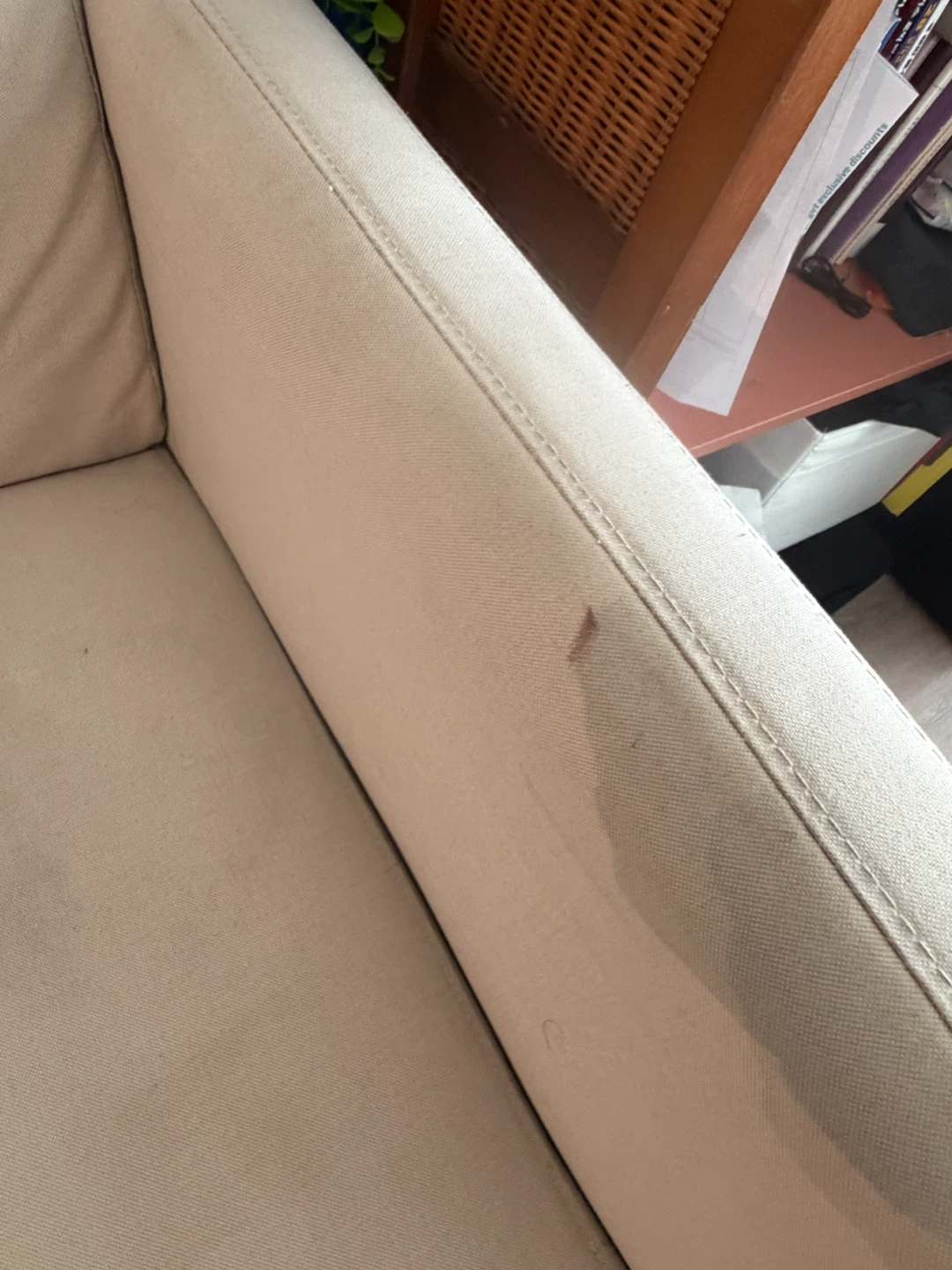Beige two-seater sofa - photo 2