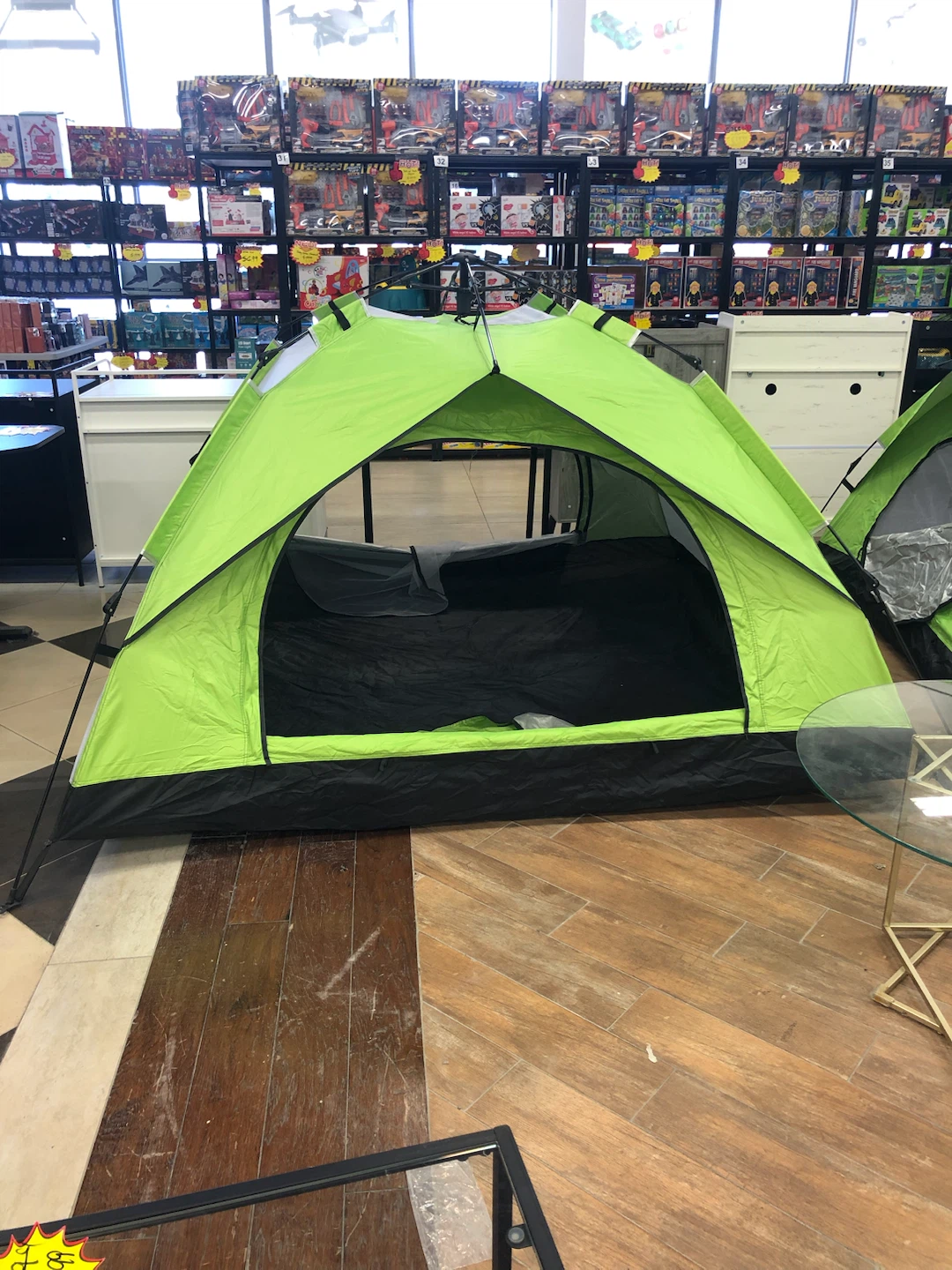 Elevon Camping Tent Green and White