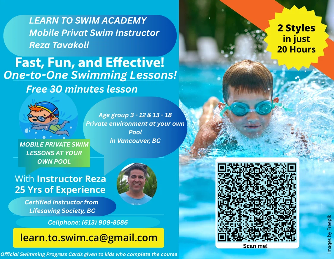 Mobile Private Swim Instructor - Reza Tavakoli