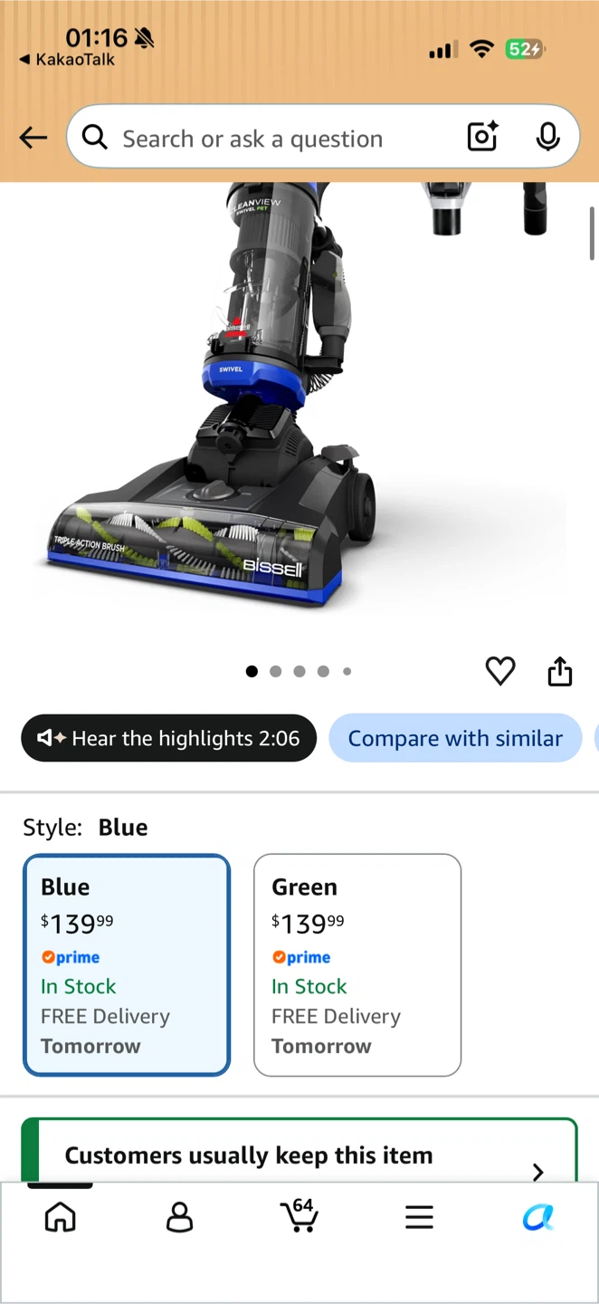 Bissell CleanView Swivel Pet Vacuum 3836 - photo 2