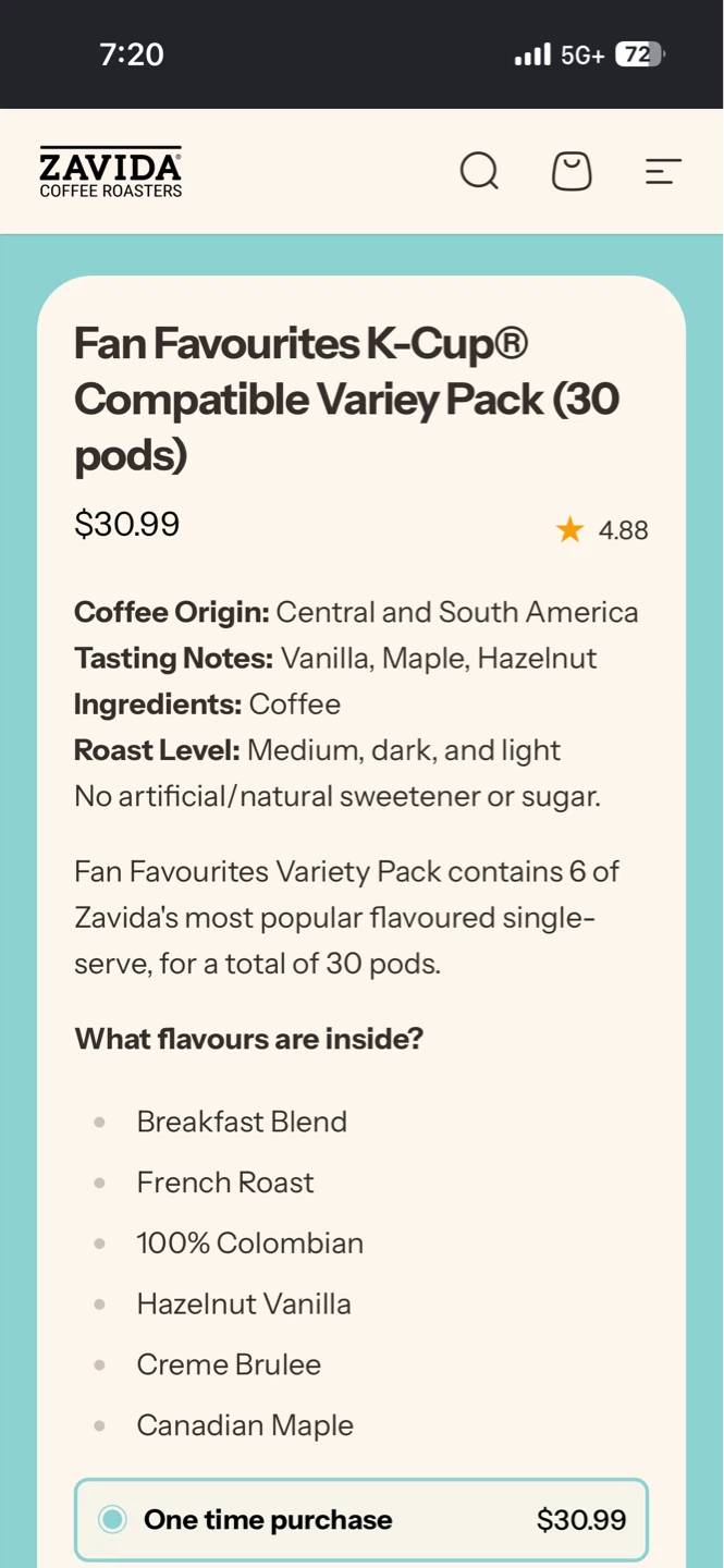 Zavida Fan Favourites K-Cup Compatible Variety Pack (30 pods) - photo 2