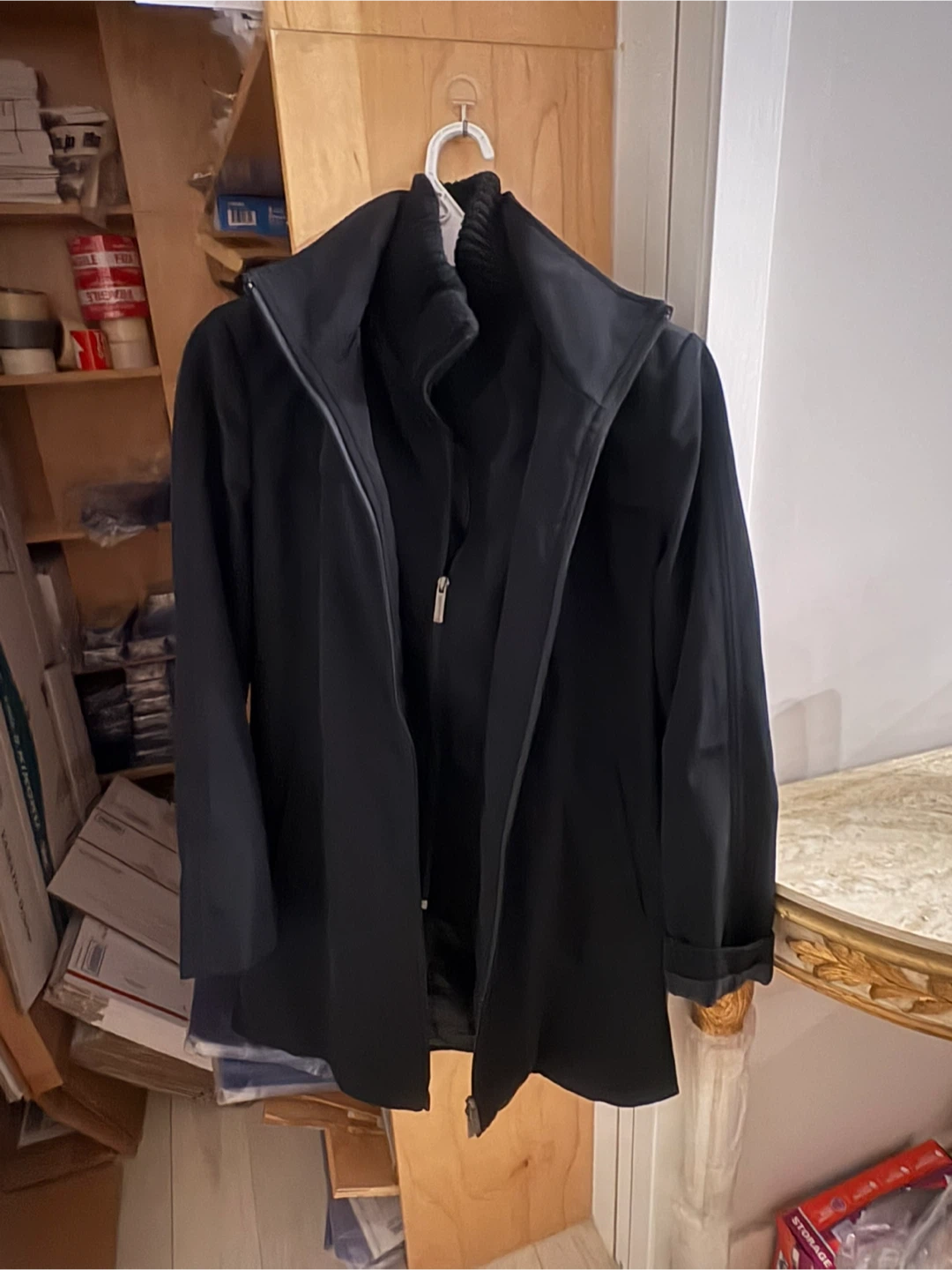 Calvin Klein Women's Black Coat XS- Double Zipper