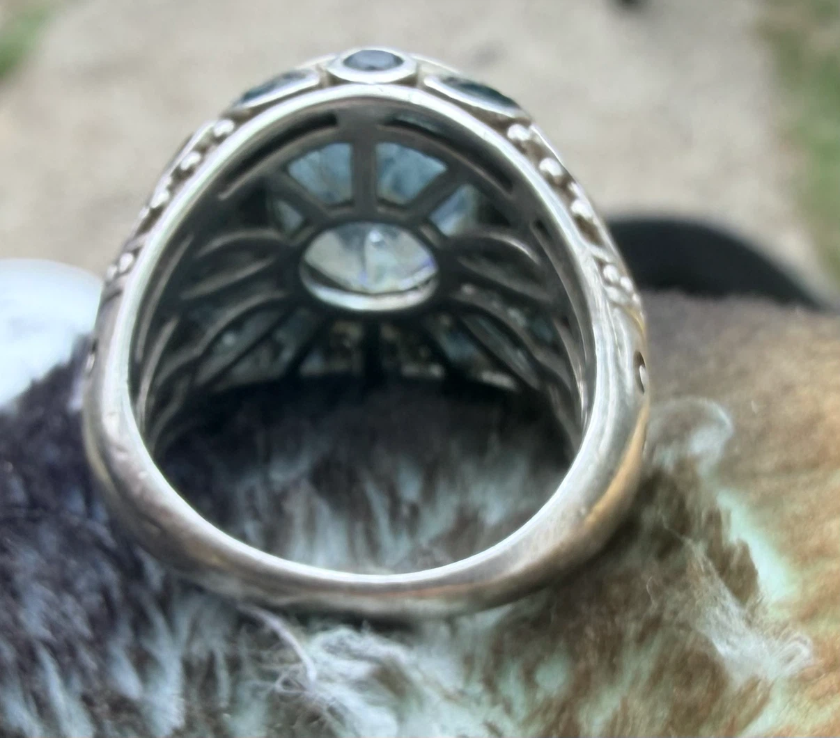 Sterling Silver 11 ct sky and London Blue topaz Statement Ring - photo 4