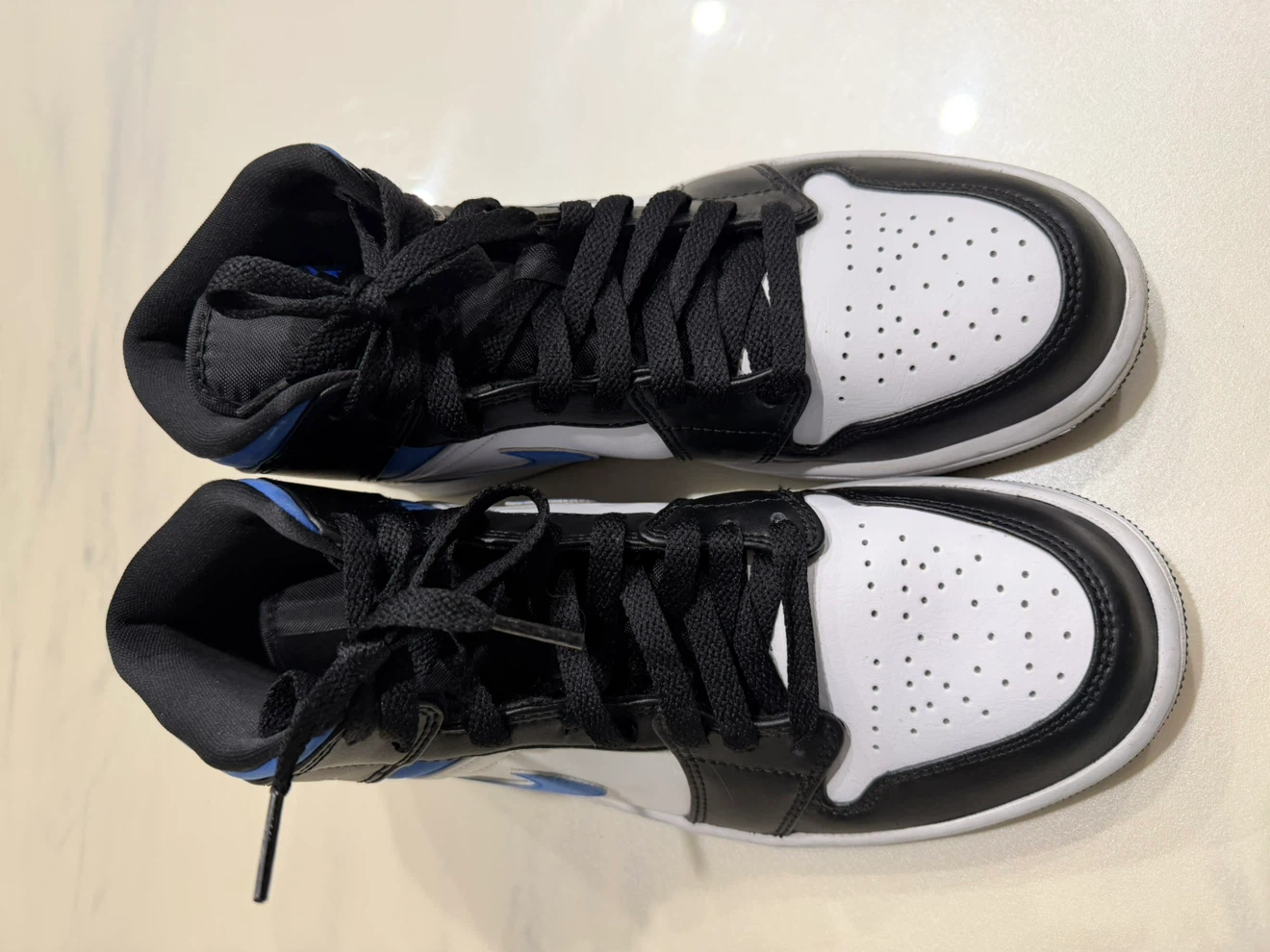 Air Jordan Mid Royal Blue Black White Sneakers - photo 3