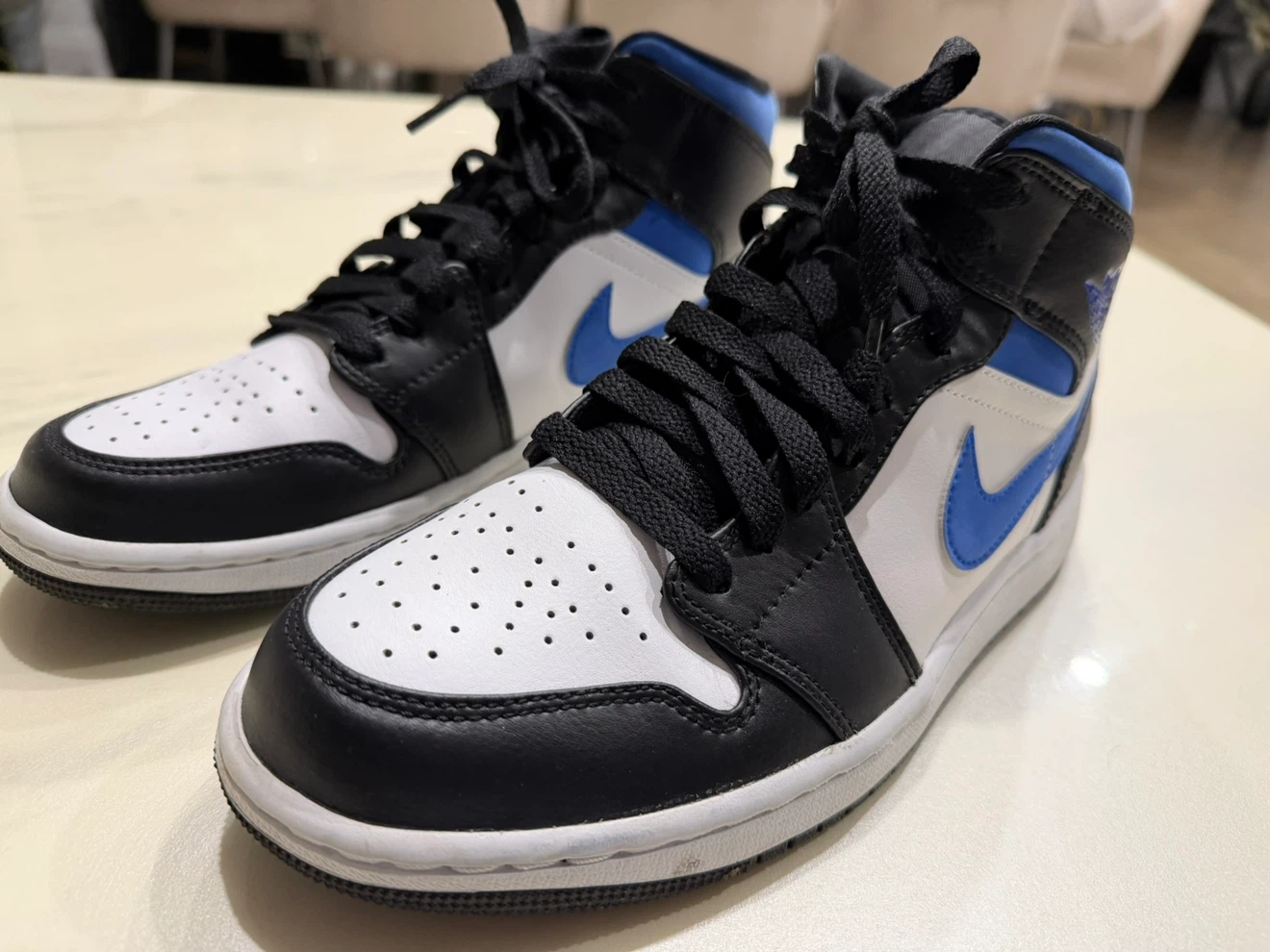 Air Jordan Mid Royal Blue Black White Sneakers - photo 4