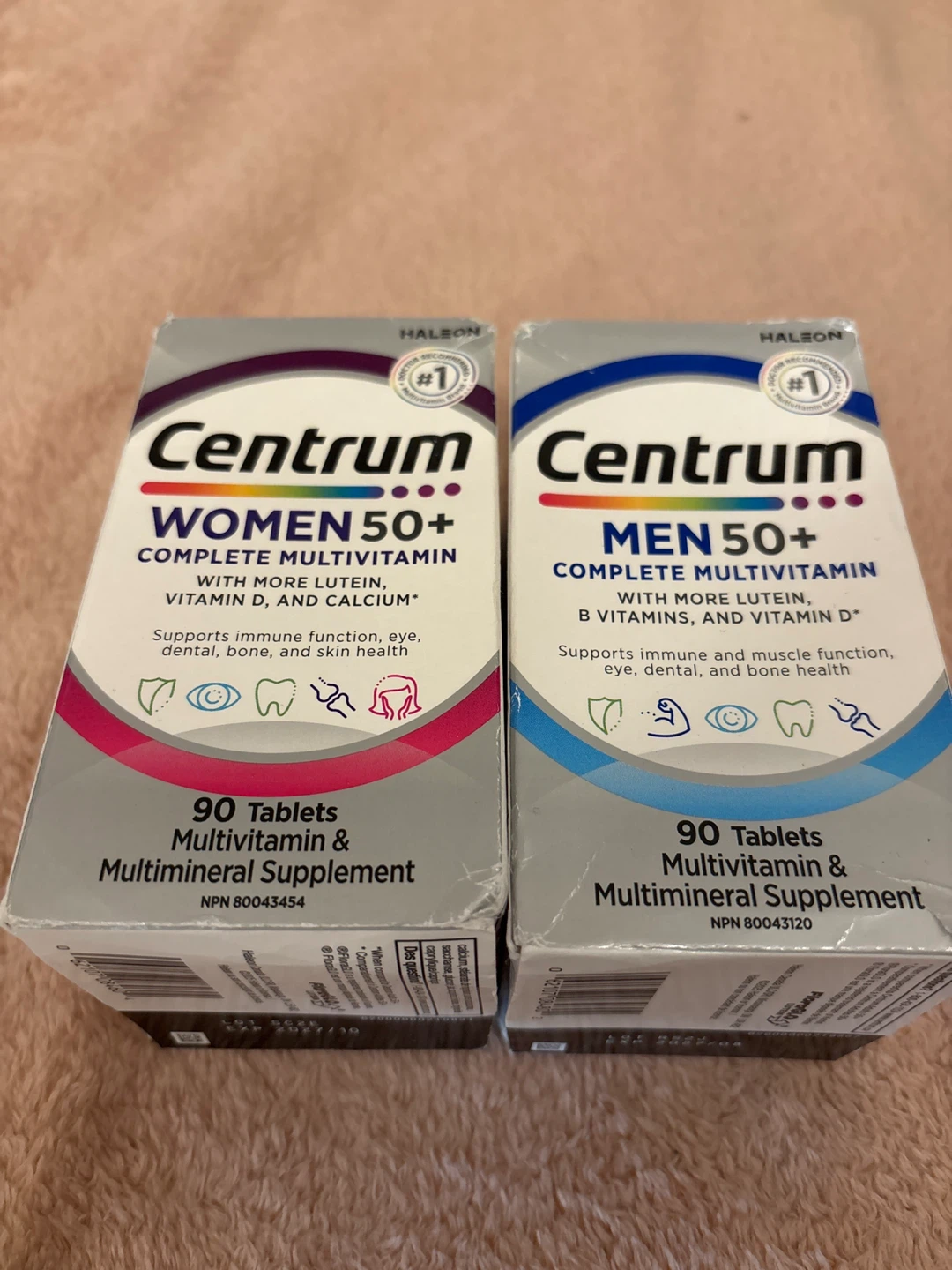 Centrum Women 50+ and Men 50+ Multivitamins - 90 Tablets Each
