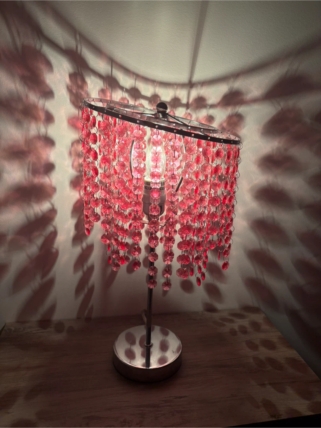 pink beaded lamp