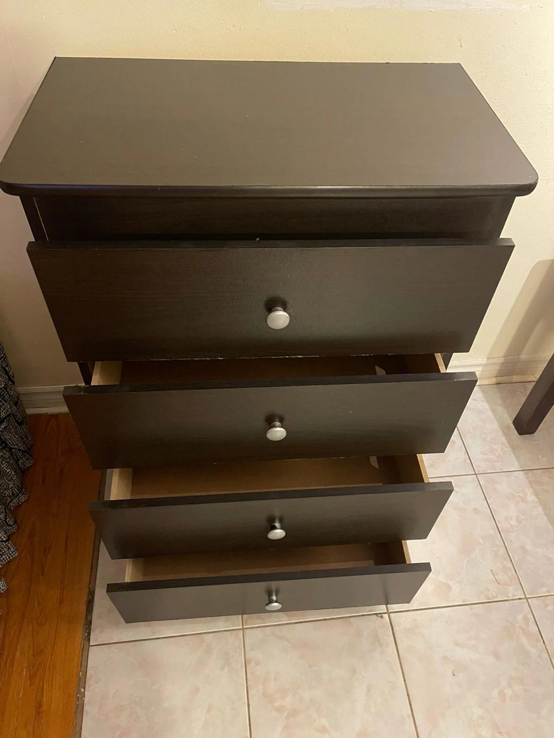 Dark Brown 4-Drawer Dresser