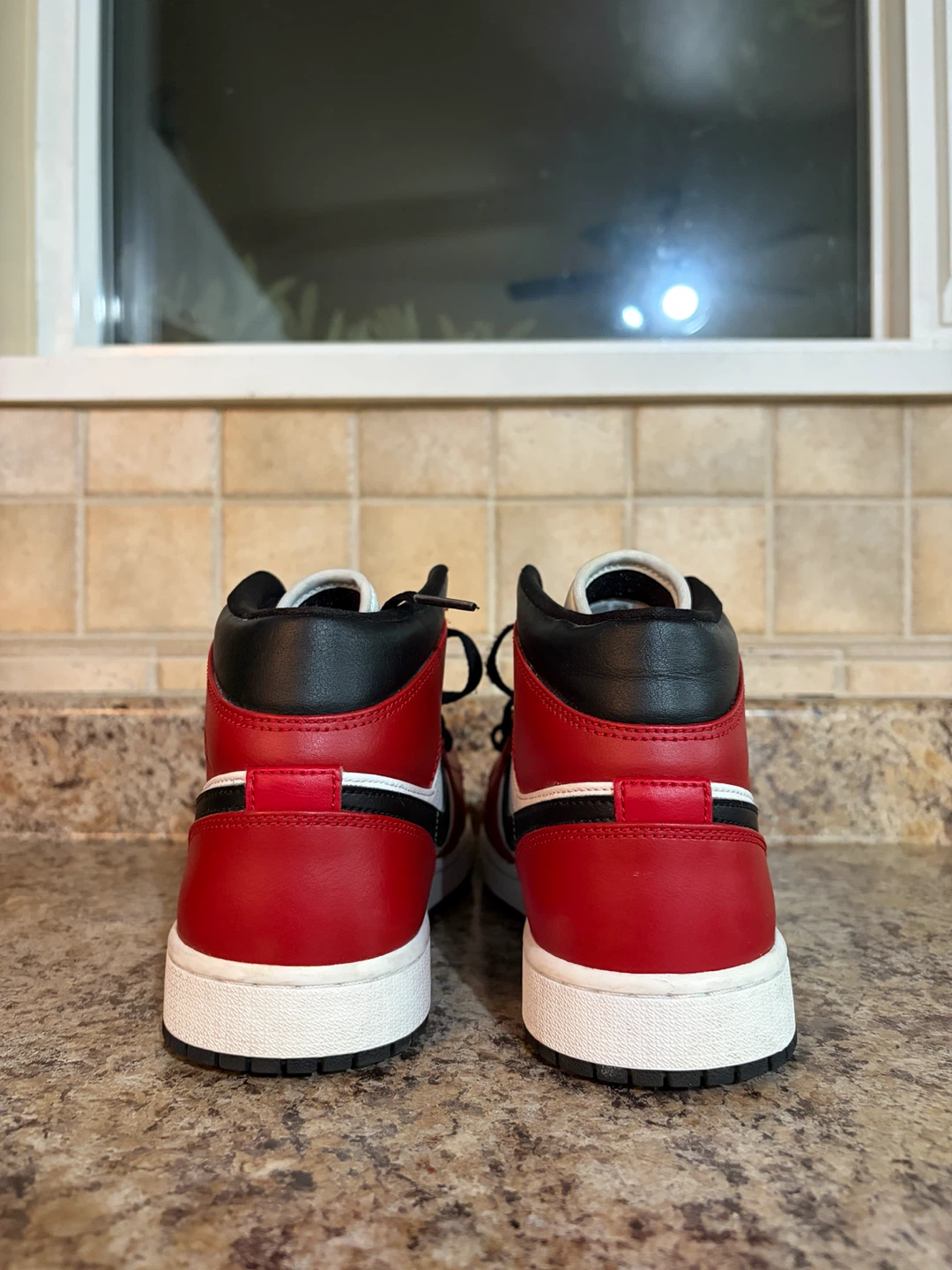 Air Jordan 1 Mid Red Black White Sneakers - photo 2