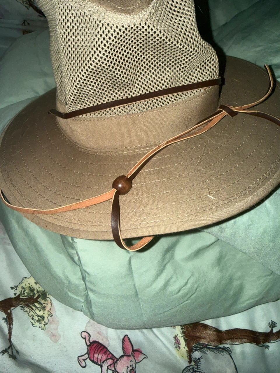 Jaxon Mesh Crown Aussie Hat Khaki Small