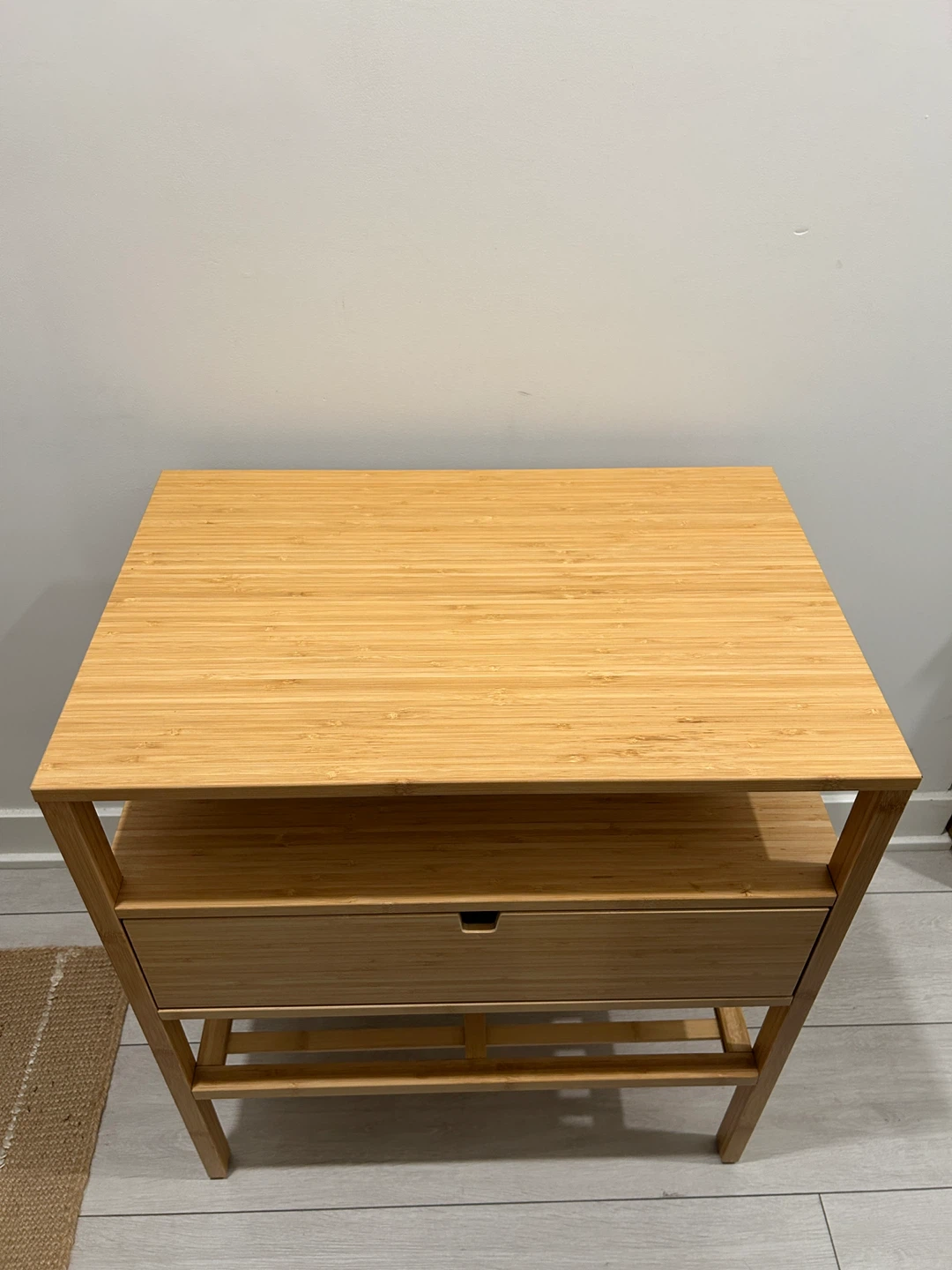 Bamboo Bedside Table with Drawer - photo 2