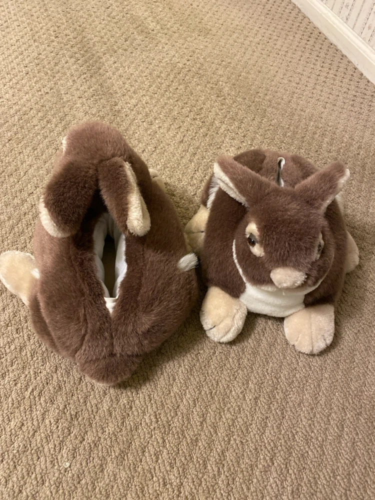 Brown Bunny Slippers Size M - photo 2