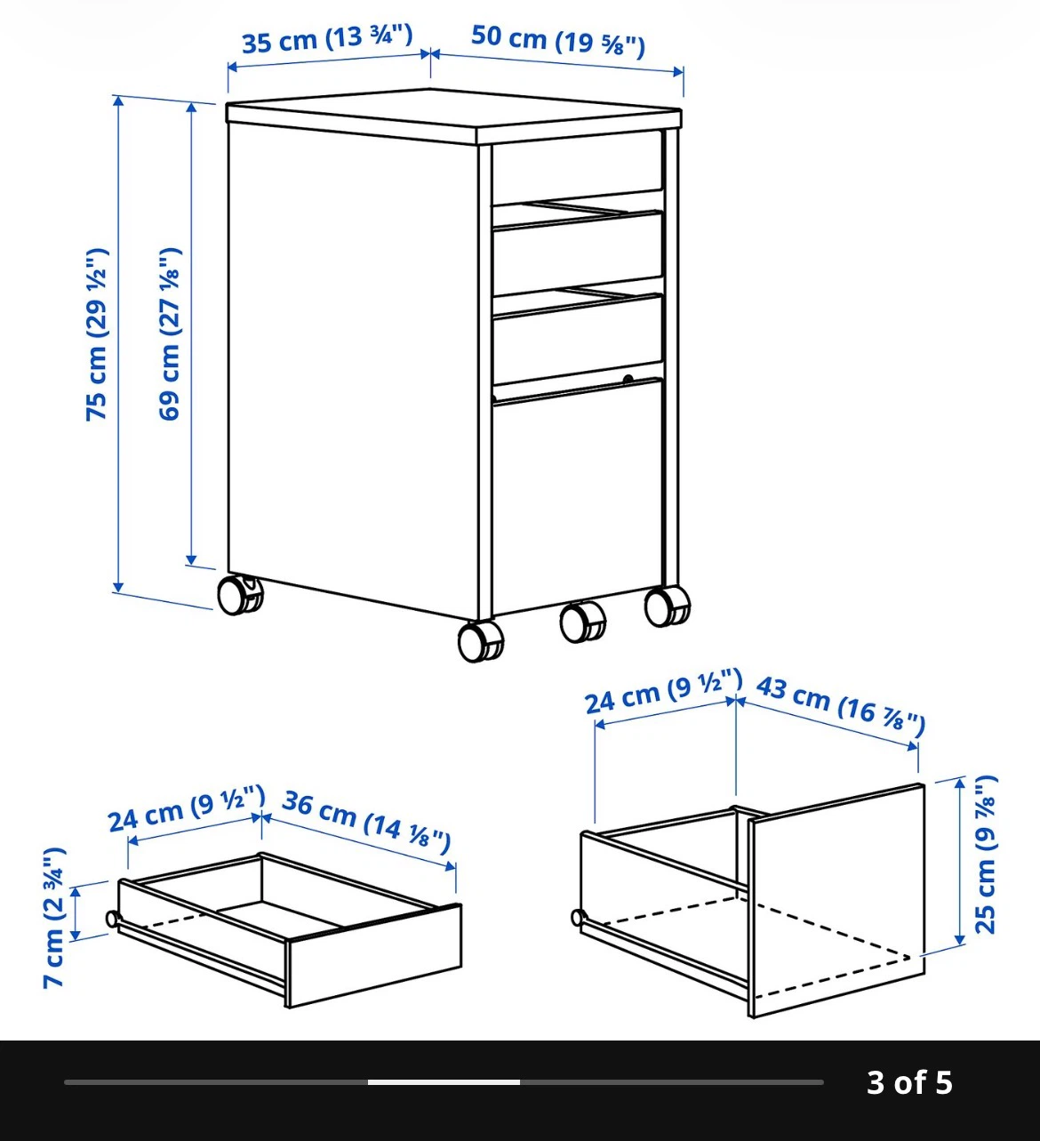 IKEA HELMER Drawer Unit on Casters - photo 3