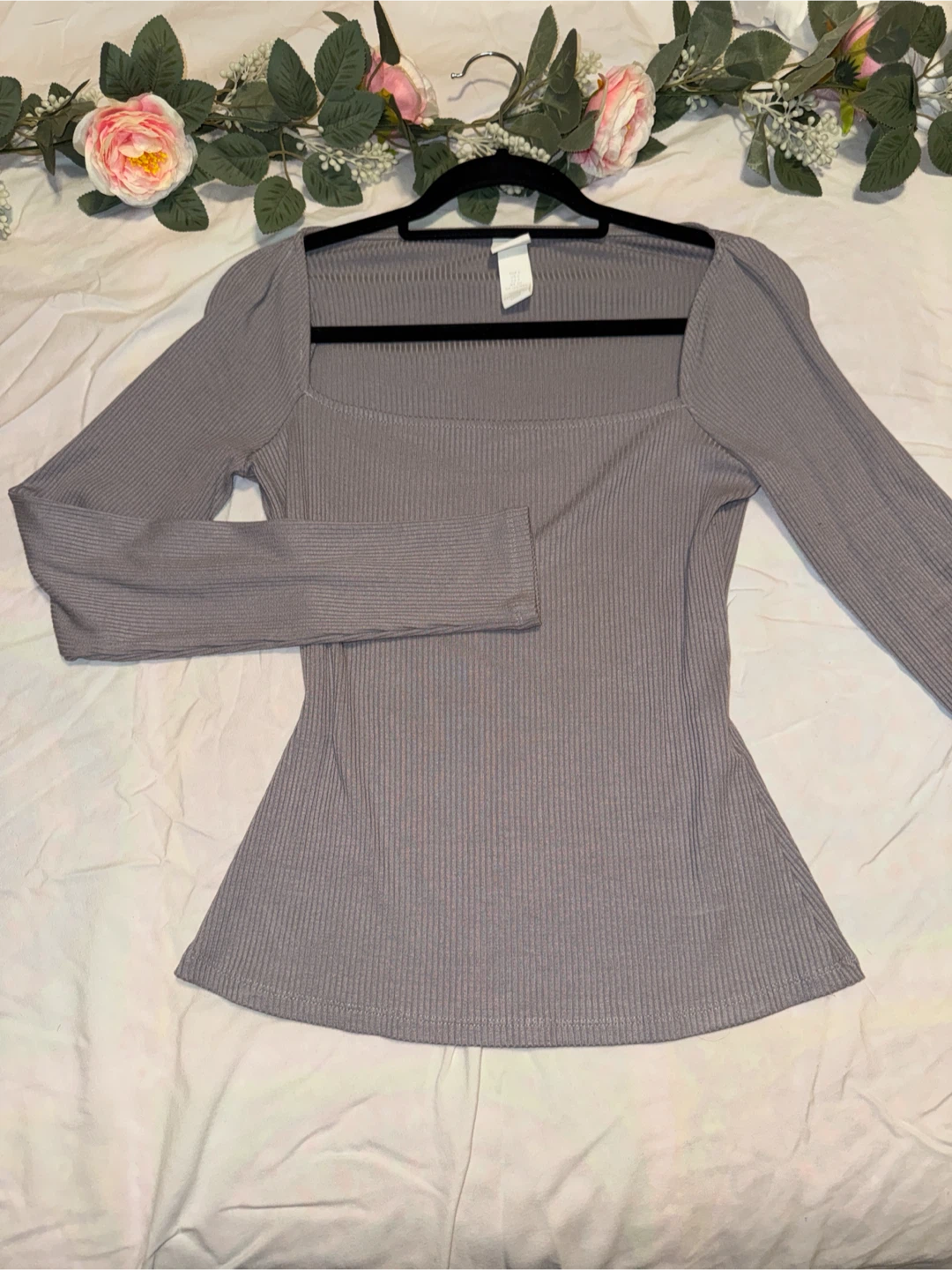 H&M Ribbed Long-Sleeve Top