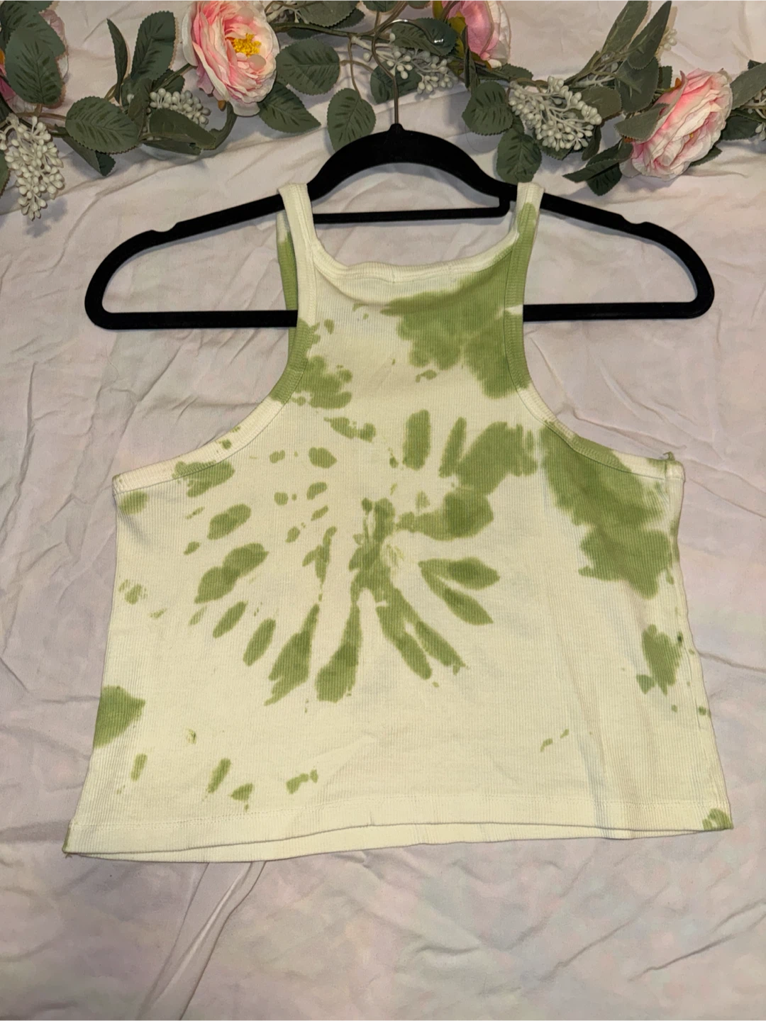 Stradivarius Green Tie-Dye Butterfly Tank Top - photo 2