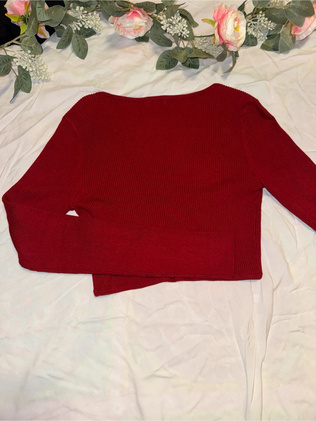 Garage Red Ribbed Crop Top - photo 2
