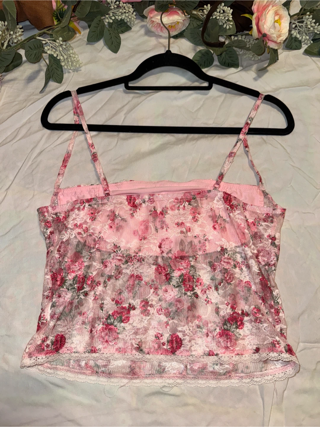Pink Floral Lace Camisole - photo 2