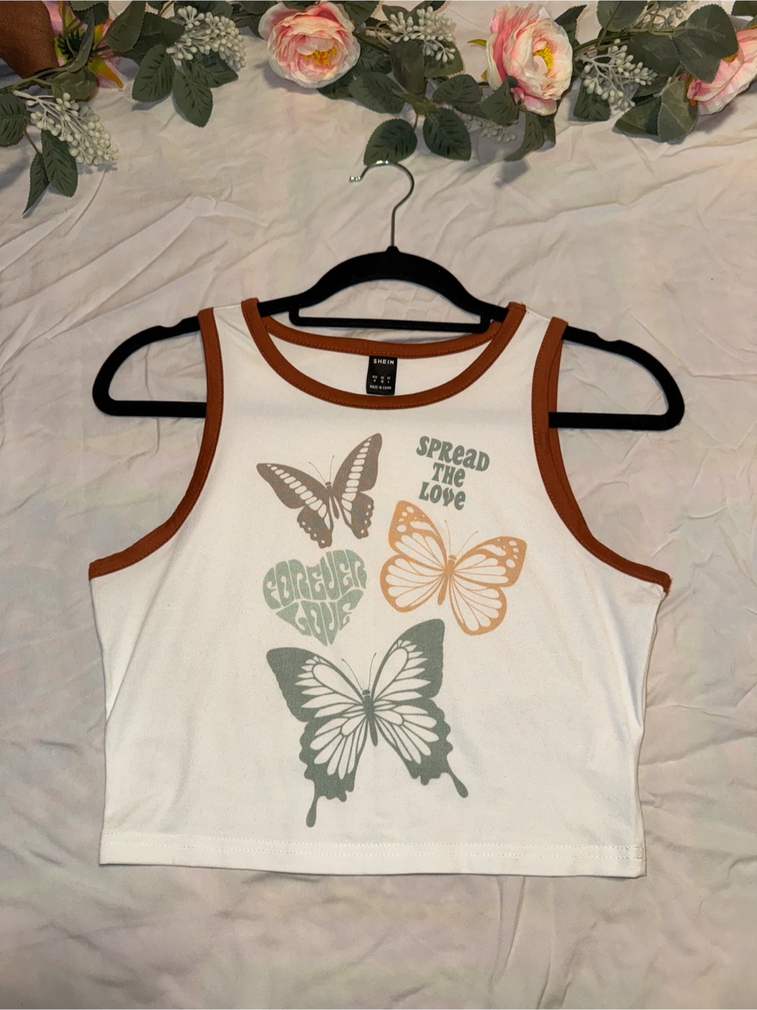 SHEIN Butterfly Crop Top