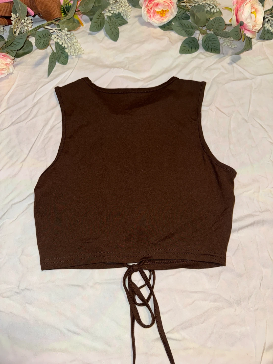 SHEIN Brown Butterfly Crop Top - photo 2