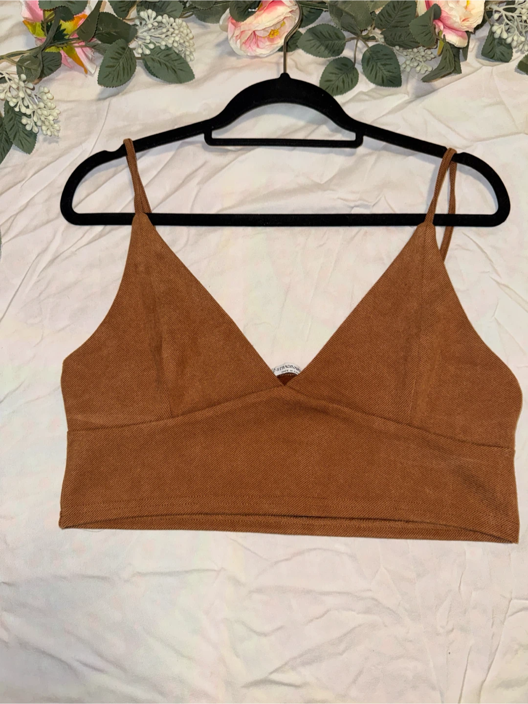 Stradivarius Brown Crop Top