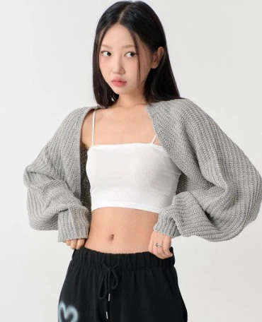 Lewkin Grey Knit Bolero Shrug C2001