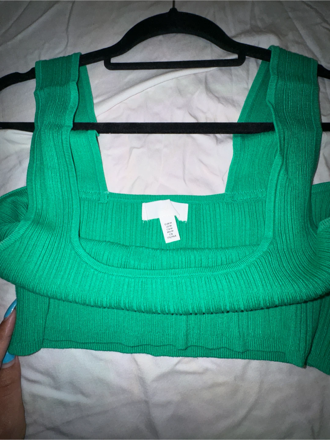 H&M Green Ribbed Crop Top - photo 3