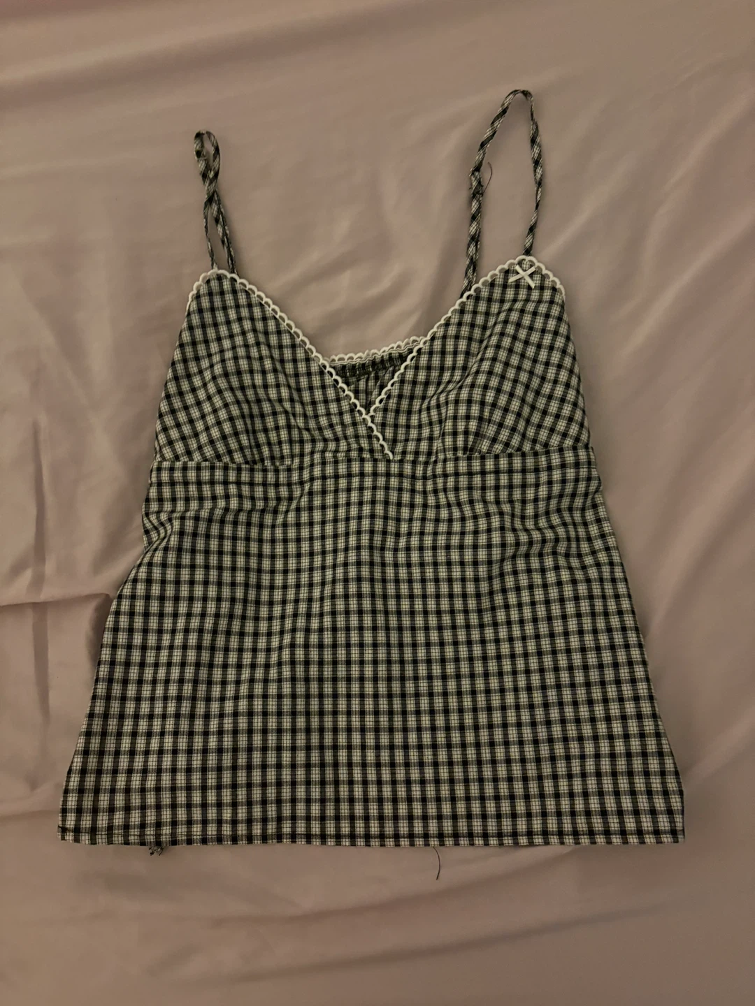 Black and white acubi camisole cute baby doll top