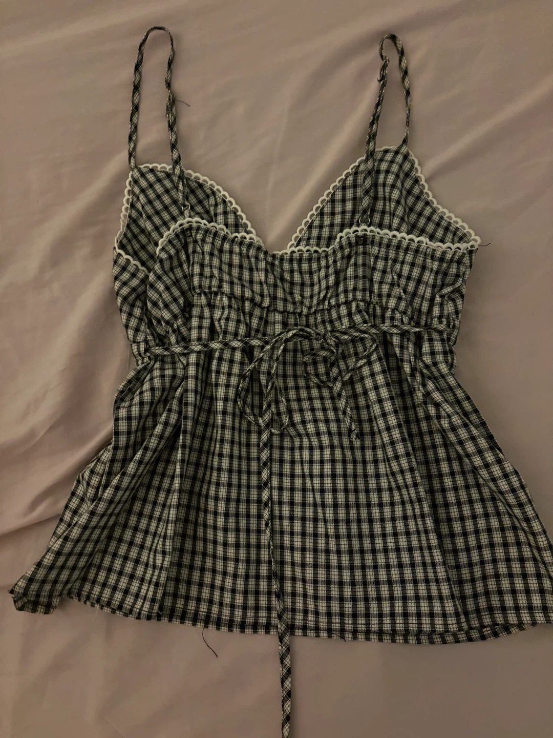 Black and white acubi camisole cute baby doll top - photo 2