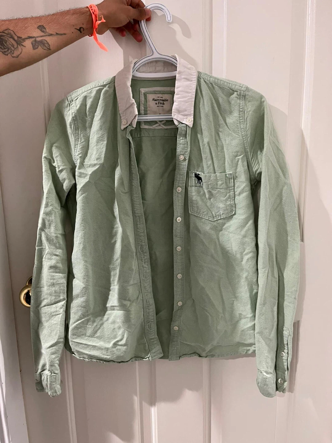 Abercrombie & Fitch Green Button-Up Shirt