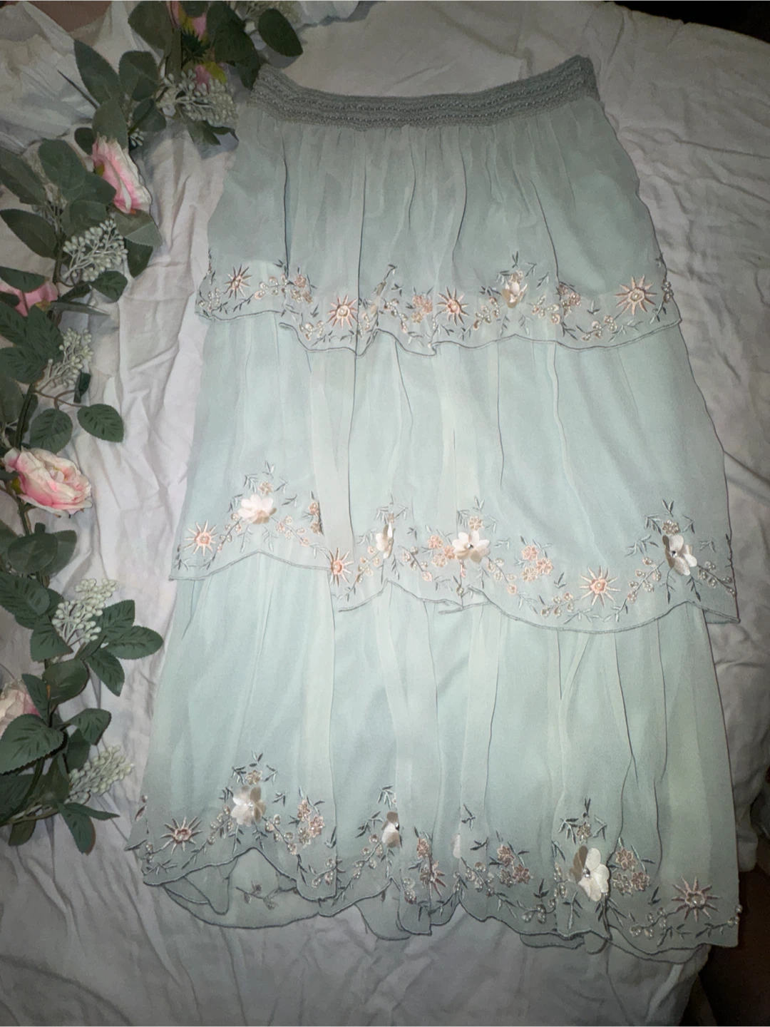 Monsoon Tiered Embroidered Skirt - photo 2