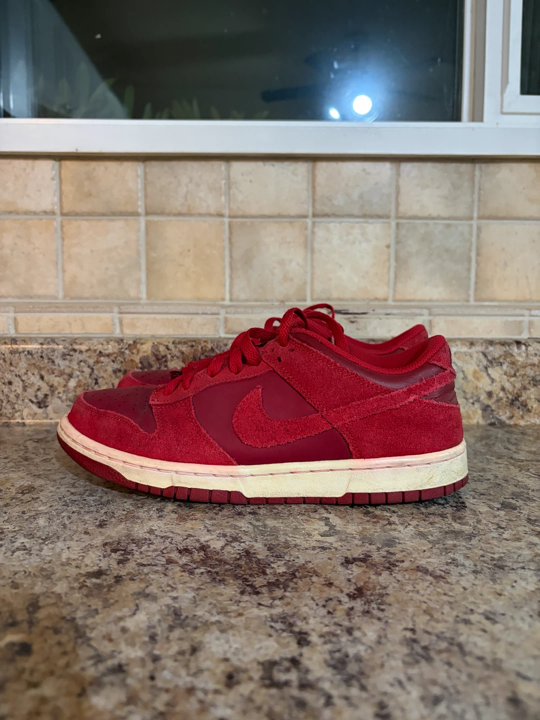 Nike Dunk Low Red Suede Sneakers - photo 3