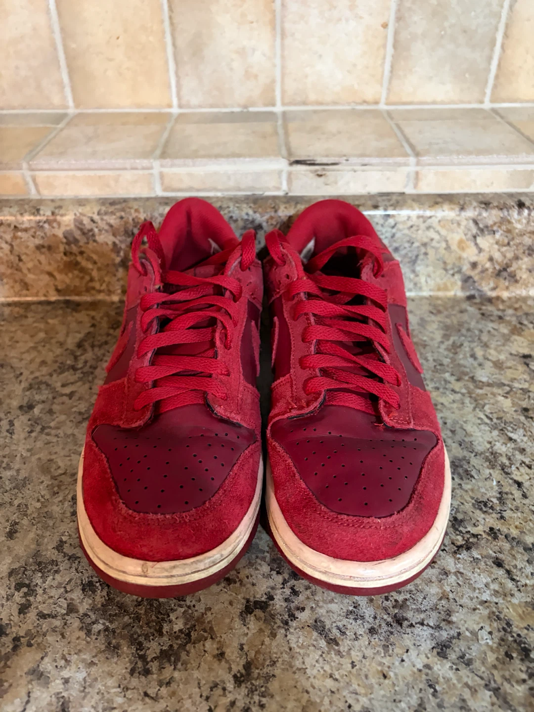 Nike Dunk Low Red Suede Sneakers - photo 4