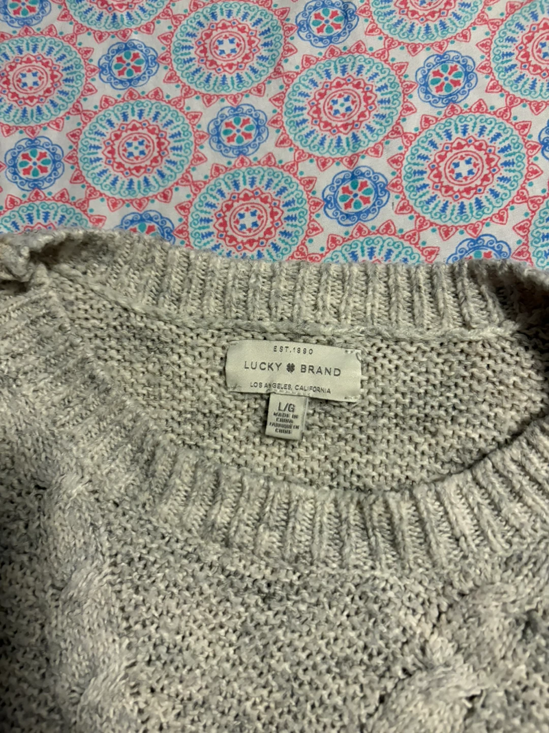 Lucky Brand Grey Cable Knit Sweater - photo 2
