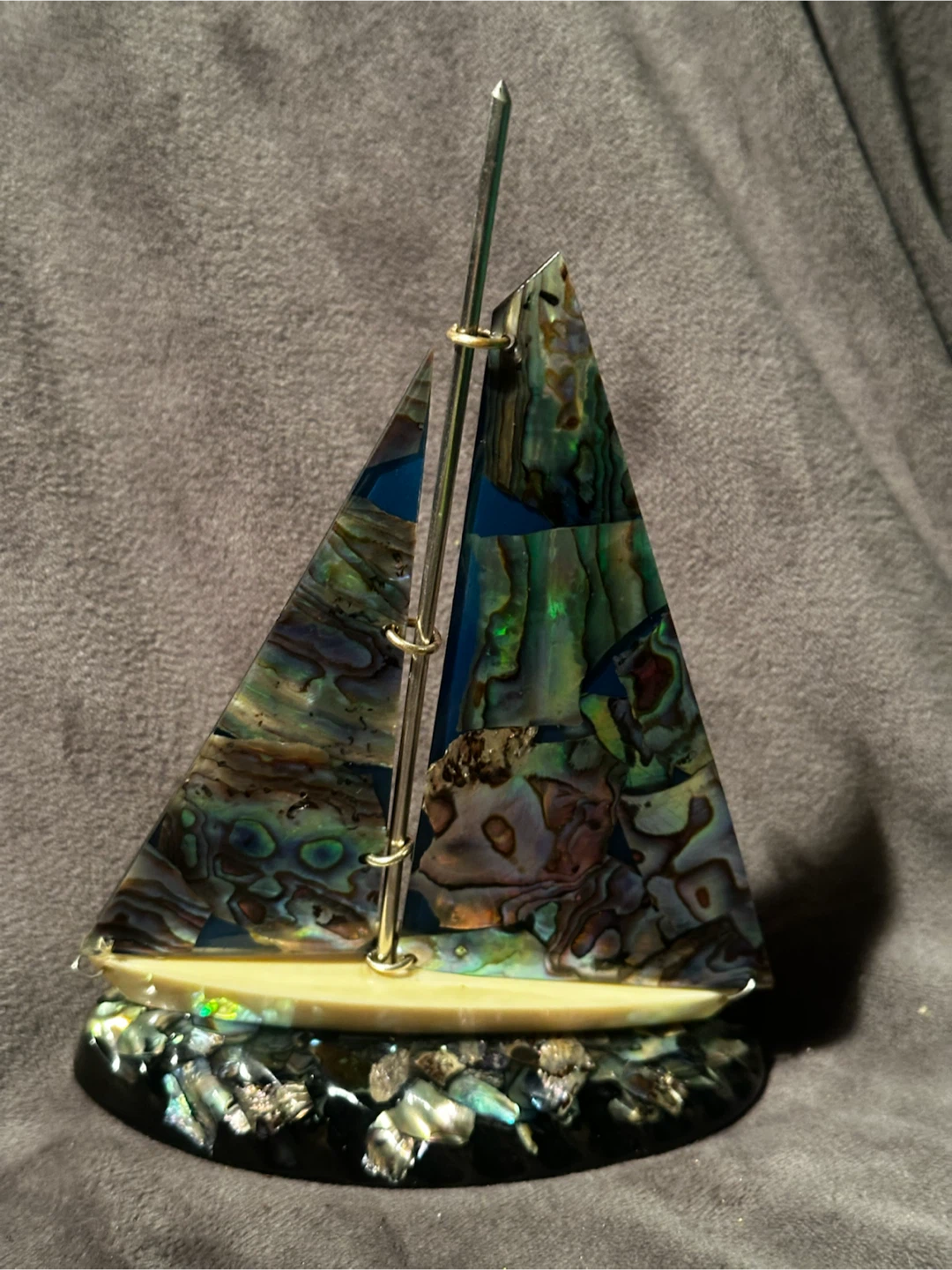 Vintage Paua Shell Sailboat Figurine – New Zealand