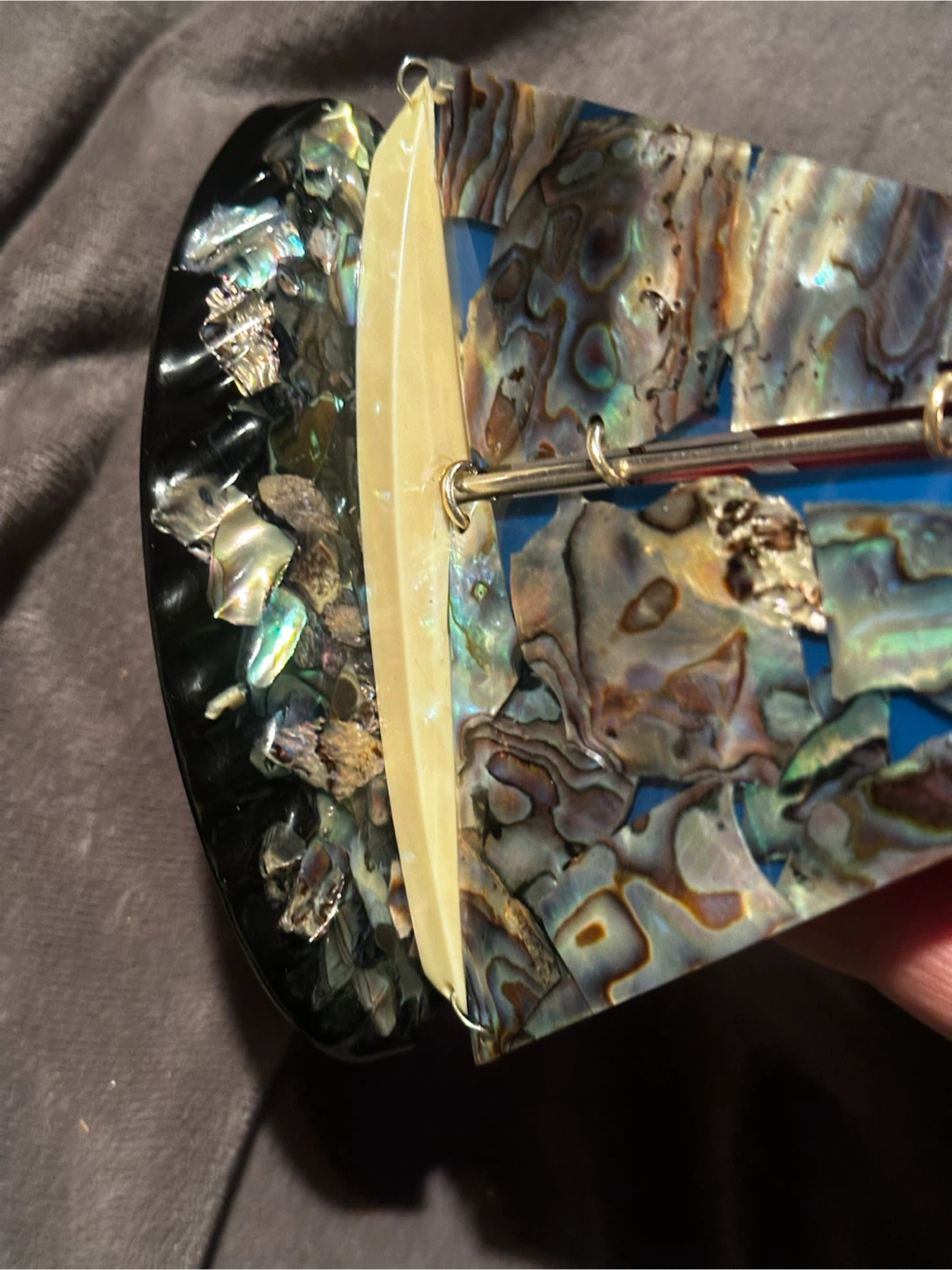 Vintage Paua Shell Sailboat Figurine – New Zealand - photo 3
