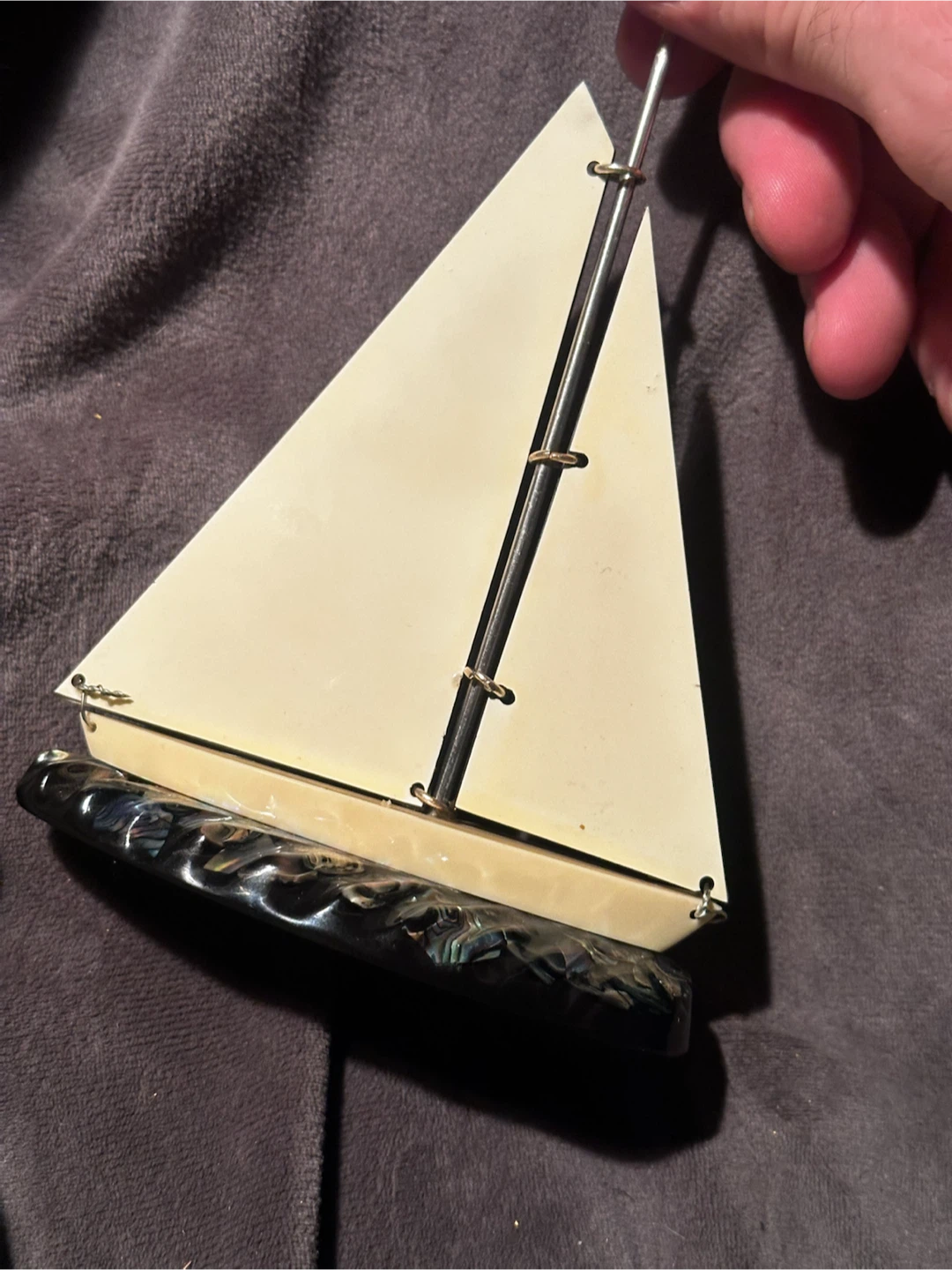 Vintage Paua Shell Sailboat Figurine – New Zealand - photo 5