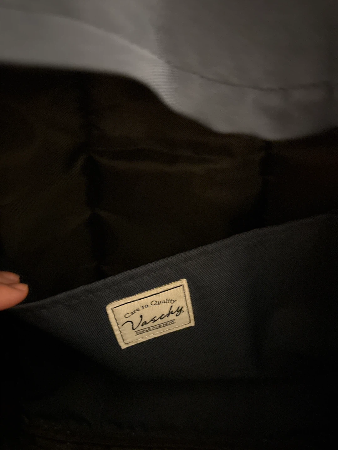Vaschy dark Navy Blue with brown school Backpack - photo 5