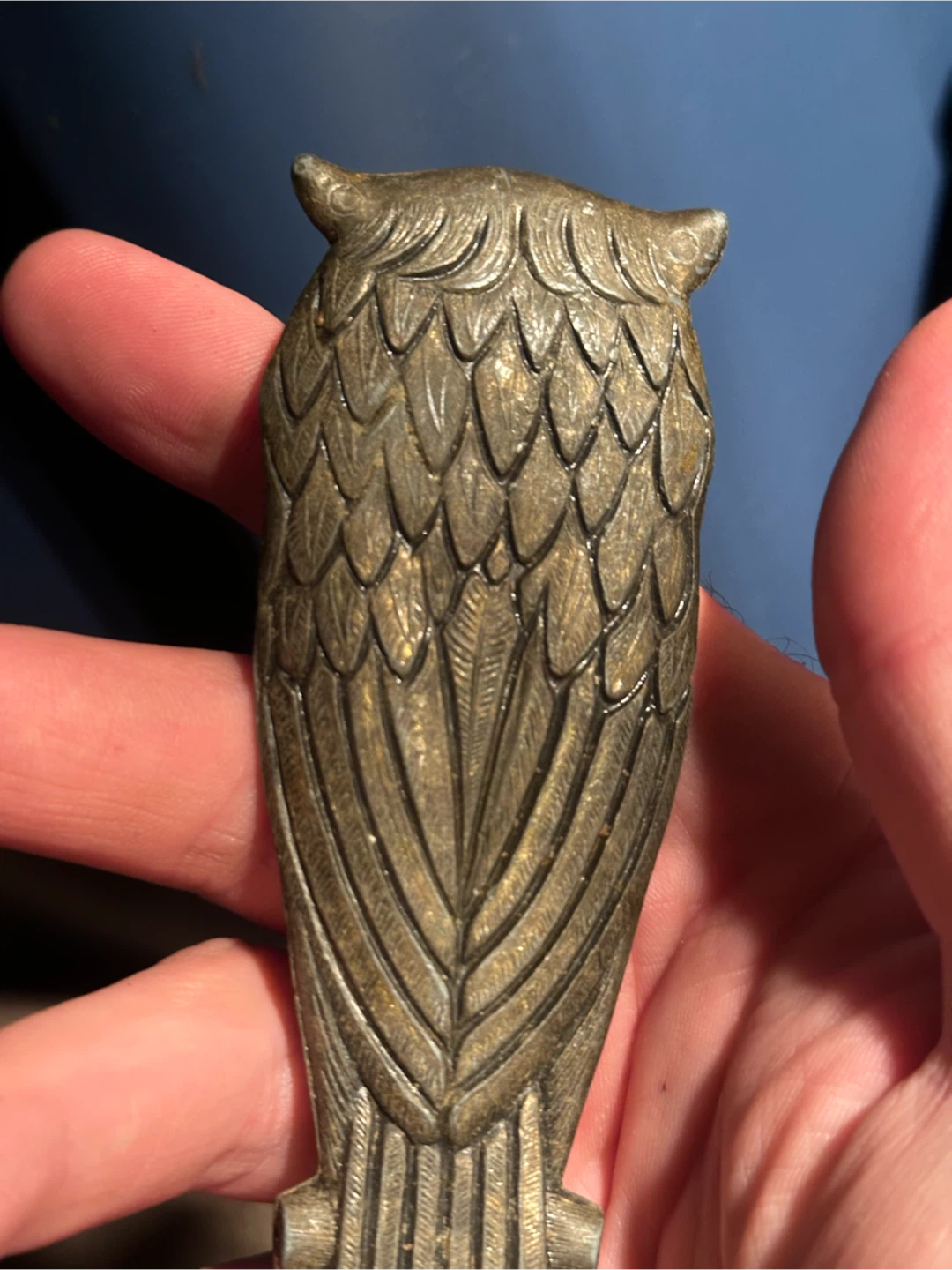 Mid century Solid brass owl bottle opener - photo 3