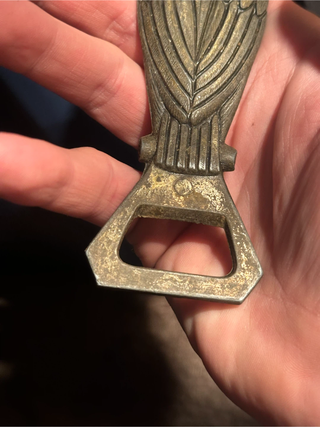 Mid century Solid brass owl bottle opener - photo 4