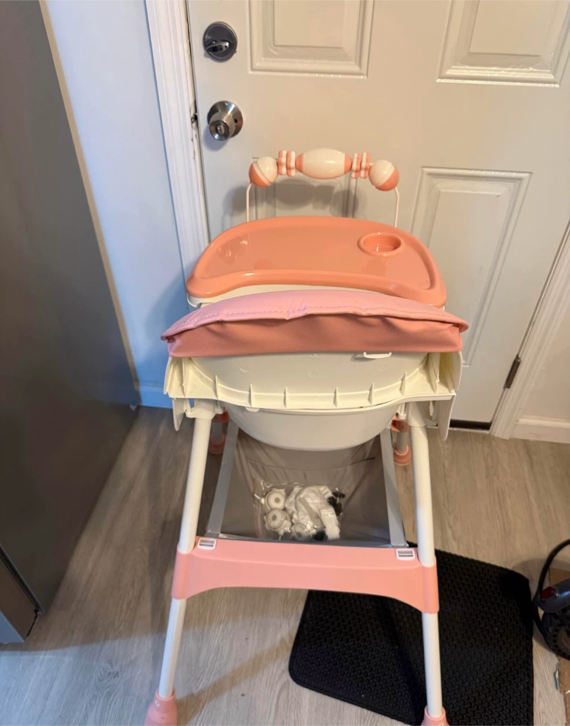 Pink Baby High Chair with Tray and Cushion - photo 3