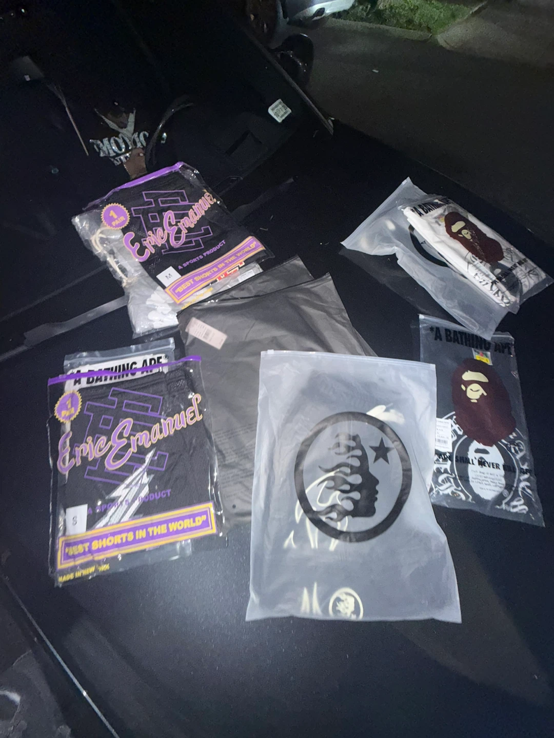 Bape, EE Shorts, Chrome Hearts, Essentials, Hellstar, Godspeed