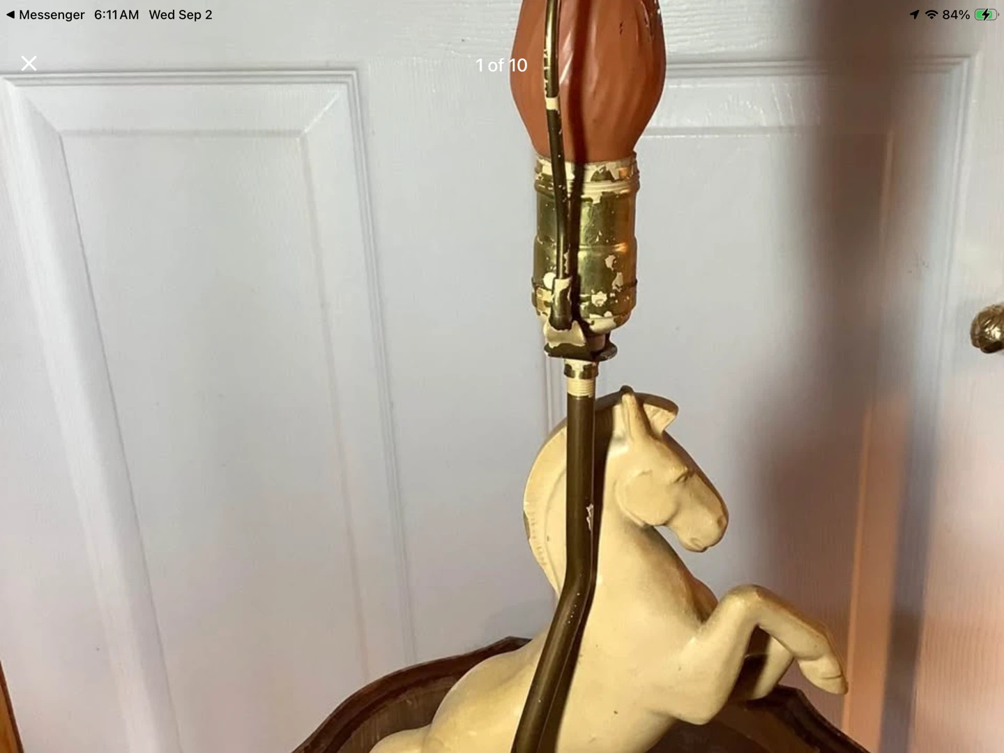 Antique/Vintage Ceramic Rearing Horse Lamp 🐞