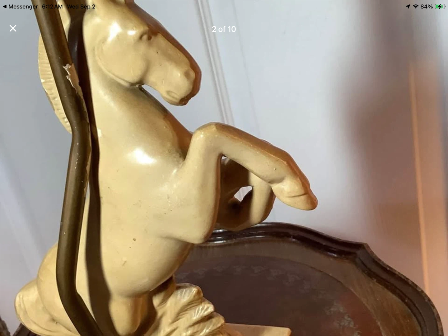 Antique/Vintage Ceramic Rearing Horse Lamp 🐞 - photo 2